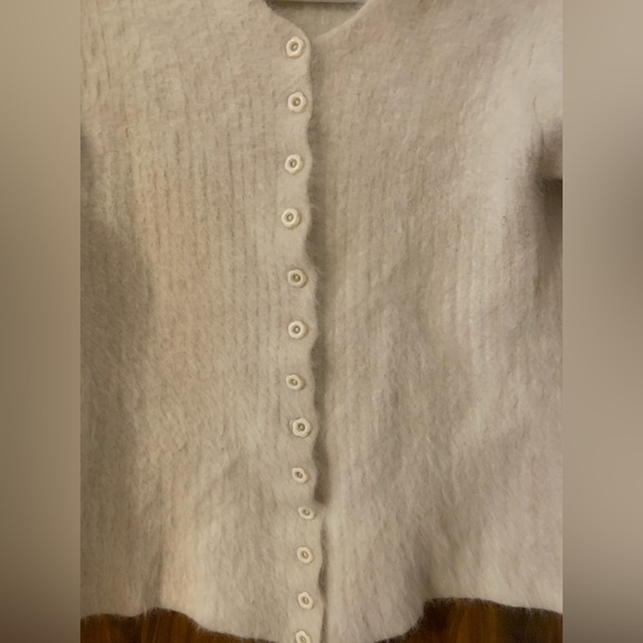 Wool blend cream cardigan - Picture 2 of 3